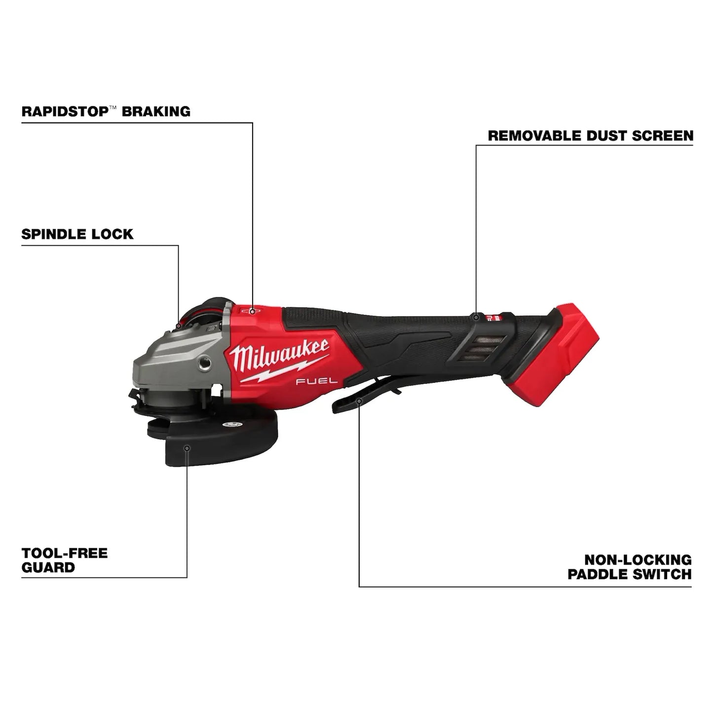 MILWAUKEE 3670-20 M18 FUEL 4-1/2"-6" Braking Grinder, Paddle Switch ( 367020 )
