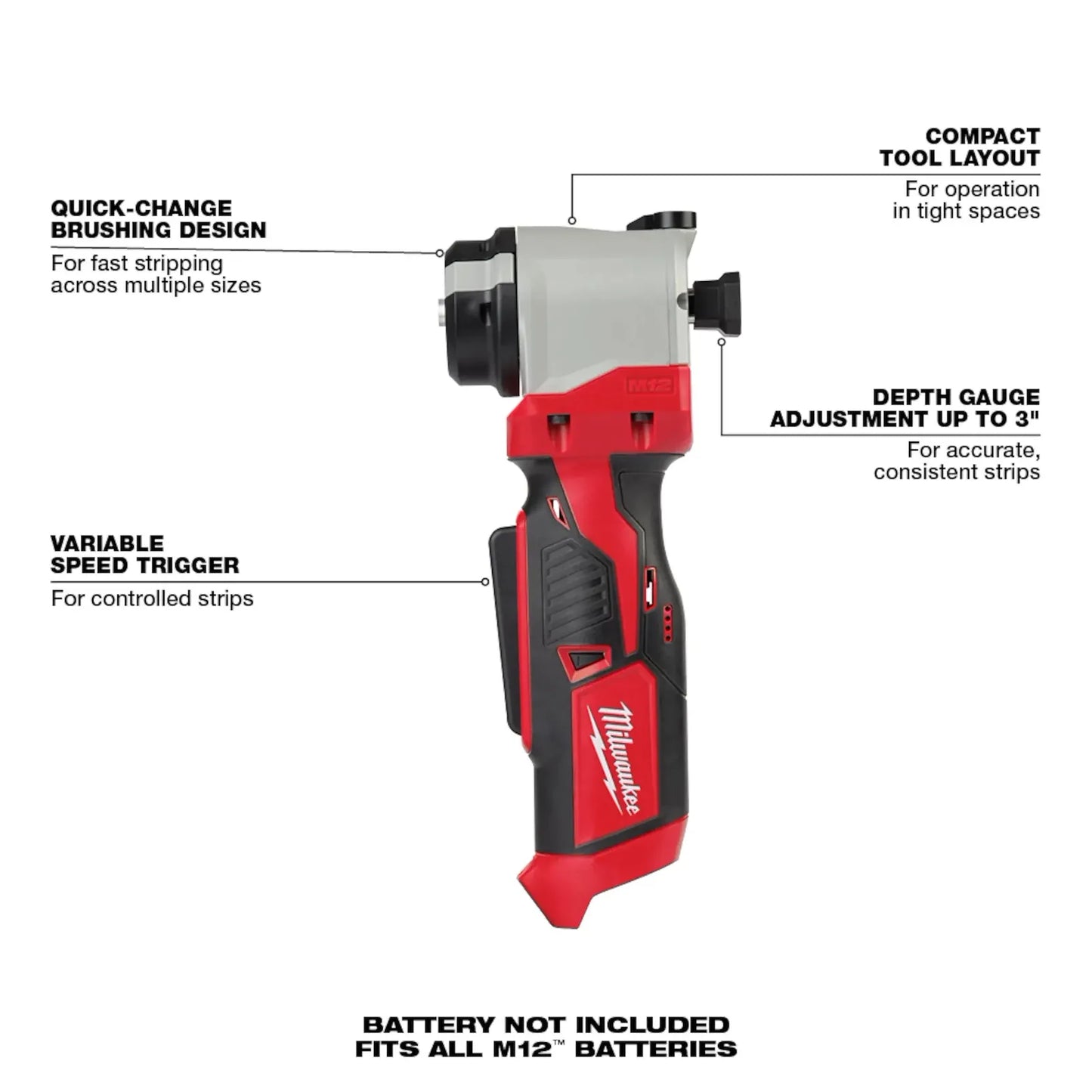 MILWAUKEE 2435-20 M12 Cable Stripper (Tool-Only) ( 243520 )