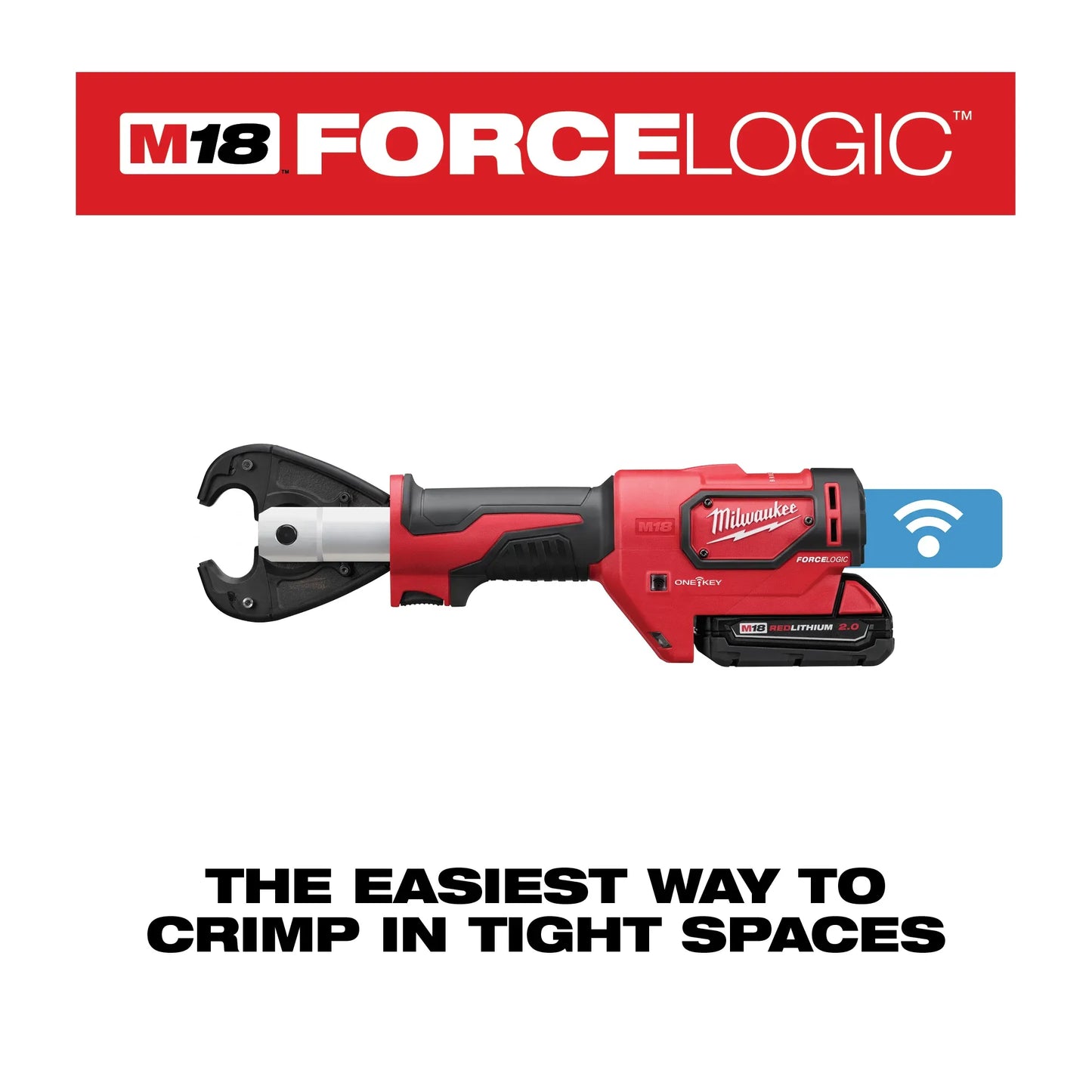 MILWAUKEE 2678-22 M18 FORCE LOGIC 6T Utility Crimper Kit with D3 Grooves "Snub Nose" ( 267822 )