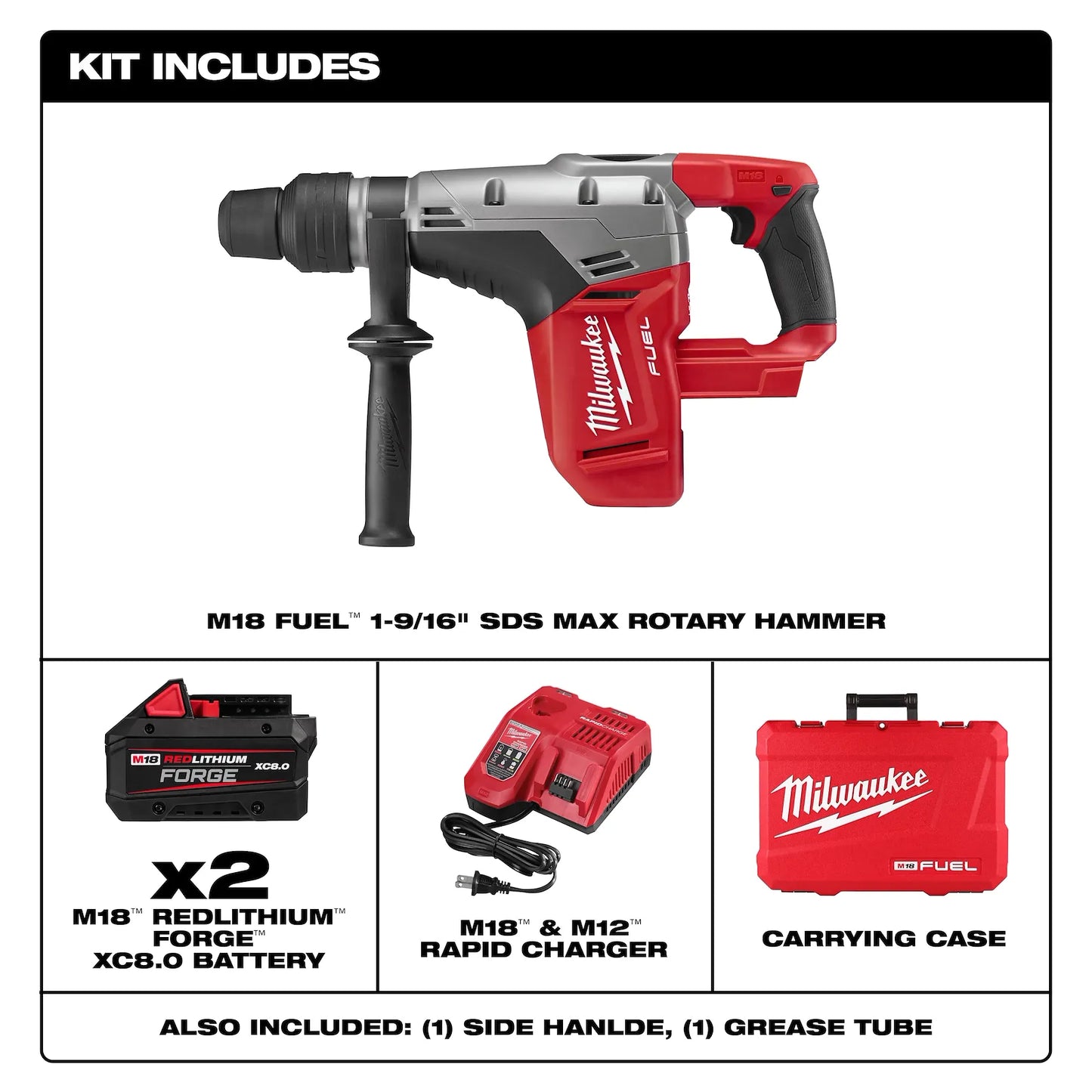 MILWAUKEE 2717-22HD M18 FUEL 1-9/16" SDS Max Rotary Hammer Kit ( 271722HD )