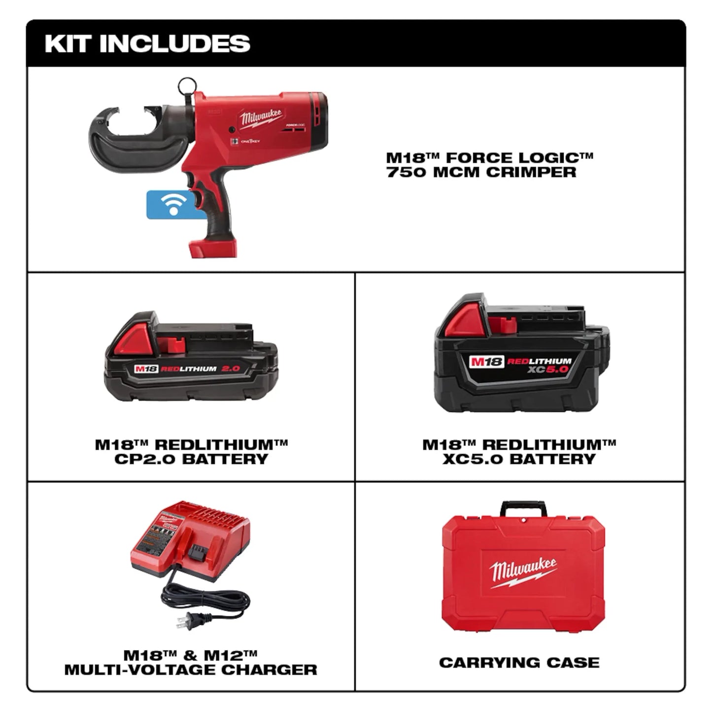 MILWAUKEE 2779-22 M18 FORCE LOGIC 750 MCM Crimper Kit ( 277922 )