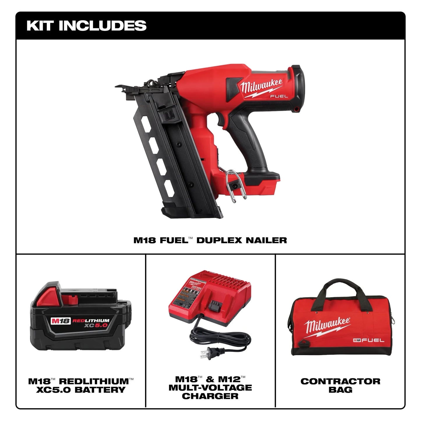 MILWAUKEE 2844-21 M18 FUEL Duplex Nailer Kit ( 284421 )