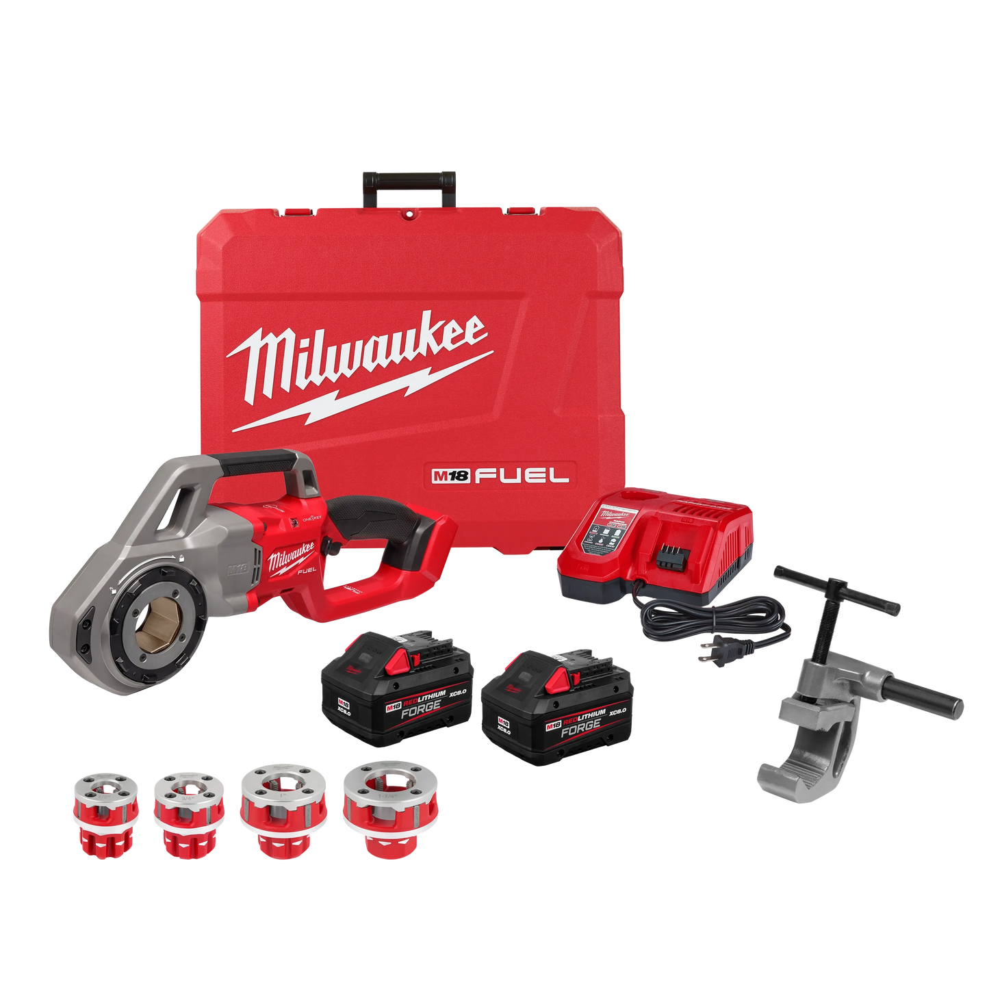 MILWAUKEE 2870-22 M18 FUEL Compact Pipe Threader w/ ONE-KEY w/ 1/2" - 1-1/4" Compact NPT Forged Aluminum Die Heads ( 287022 )