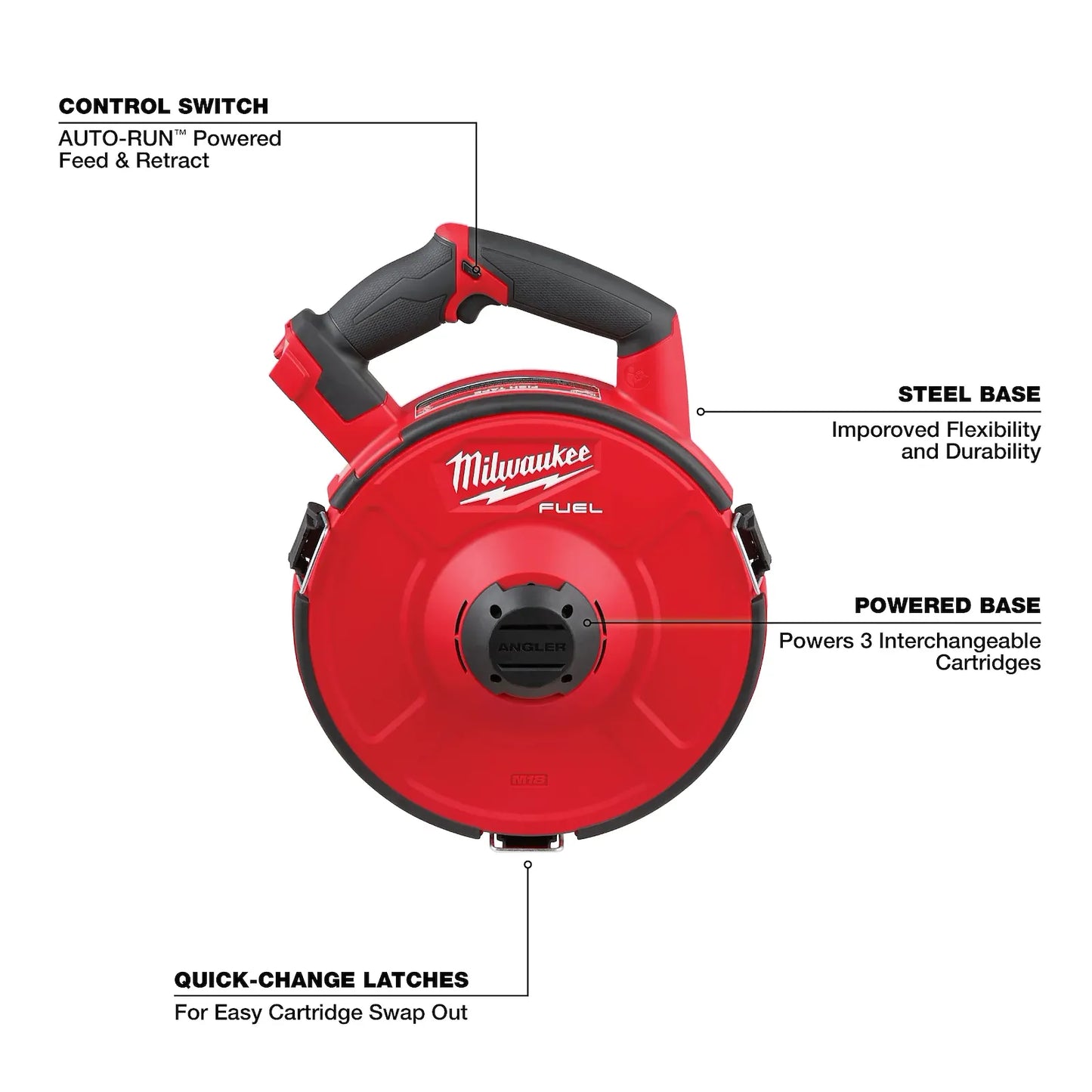 MILWAUKEE 2873-20 M18 FUEL ANGLER Pulling Fish Tape Powered Base (Tool-Only) ( 287320 )