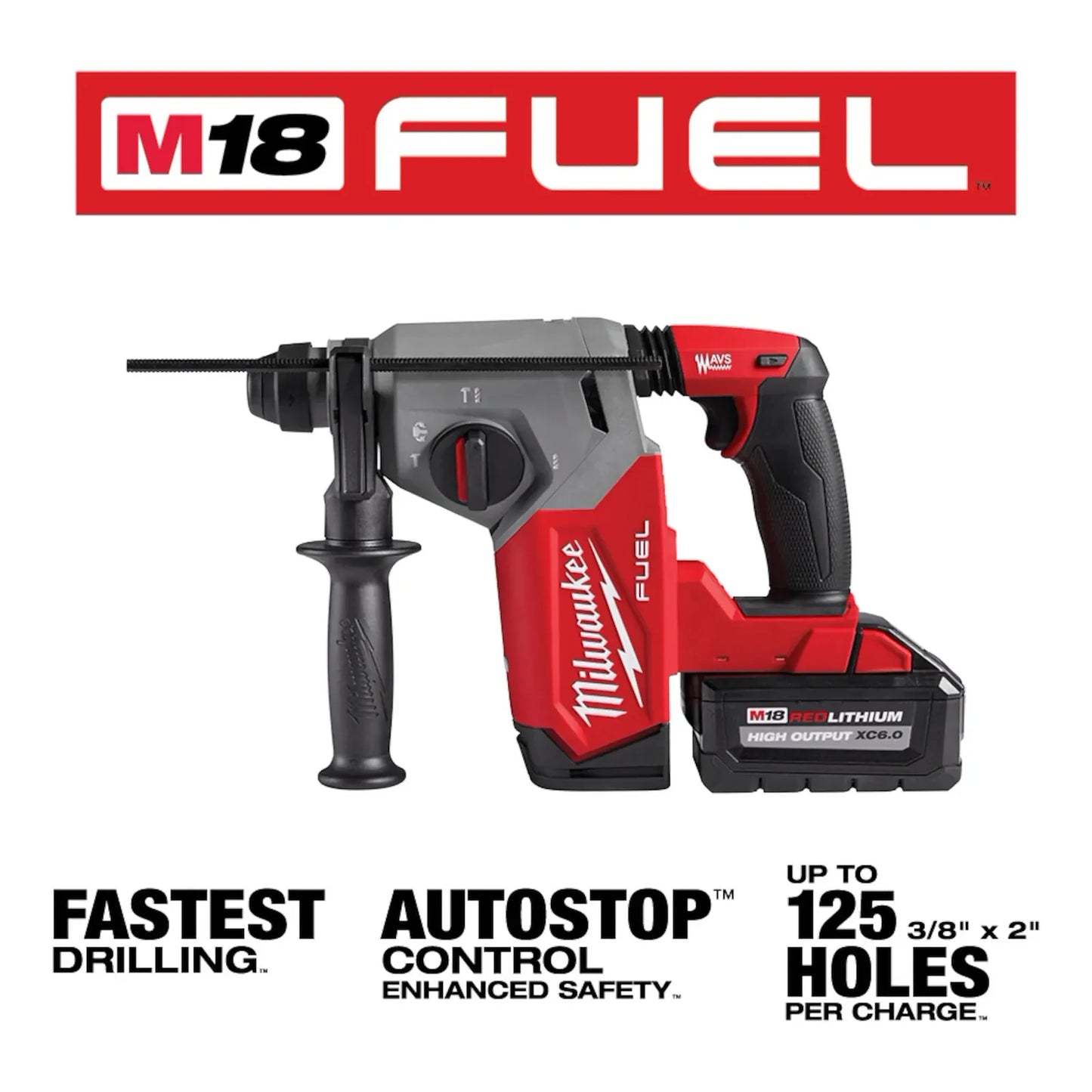 MILWAUKEE 2912-22 M18 FUEL 1" SDS Plus Rotary Hammer Kit ( 291222 )