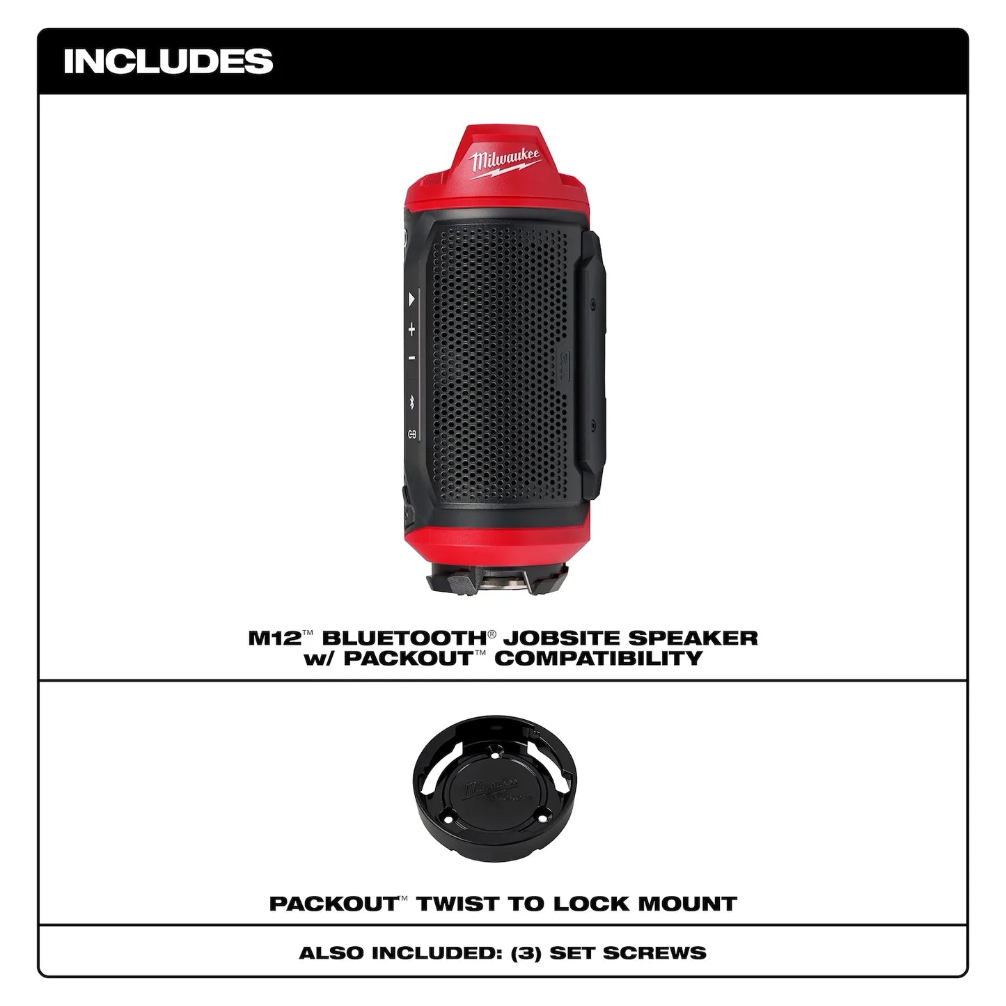 MILWAUKEE 2955-20 M12 Bluetooth Jobsite Speaker w/ PACKOUT Compatibility ( 295520 )