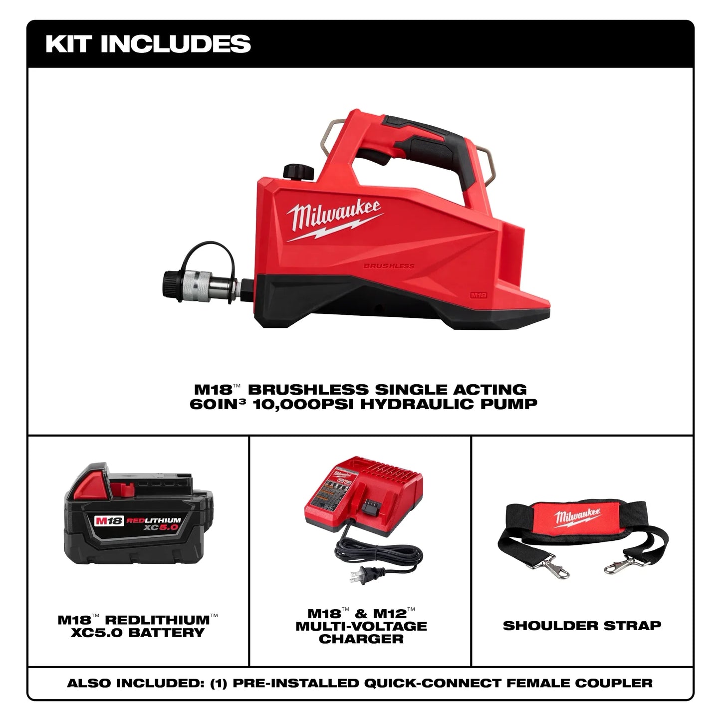 MILWAUKEE 3120-21 M18 Brushless Single Acting 60in3 10,000psi Hydraulic Pump ( 312021 )