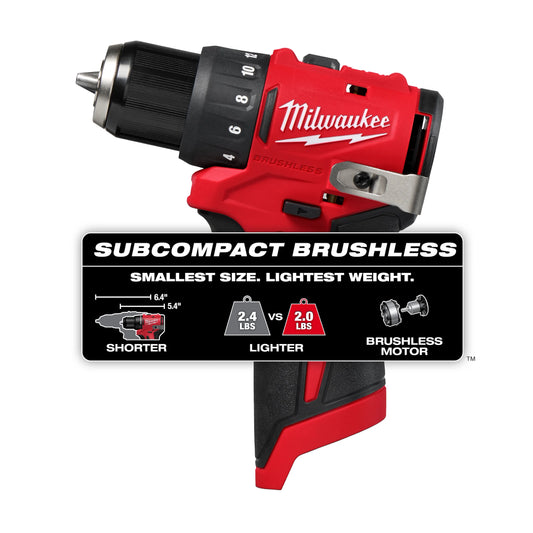 MILWAUKEE 3401-20 M12 Subcompact Brushless 3/8" Drill/Driver ( 340120 )