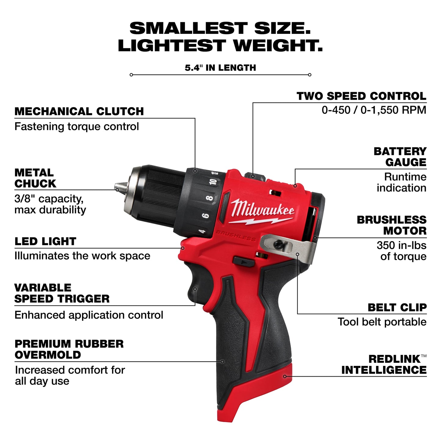 MILWAUKEE 3401-20 M12 Subcompact Brushless 3/8" Drill/Driver ( 340120 )