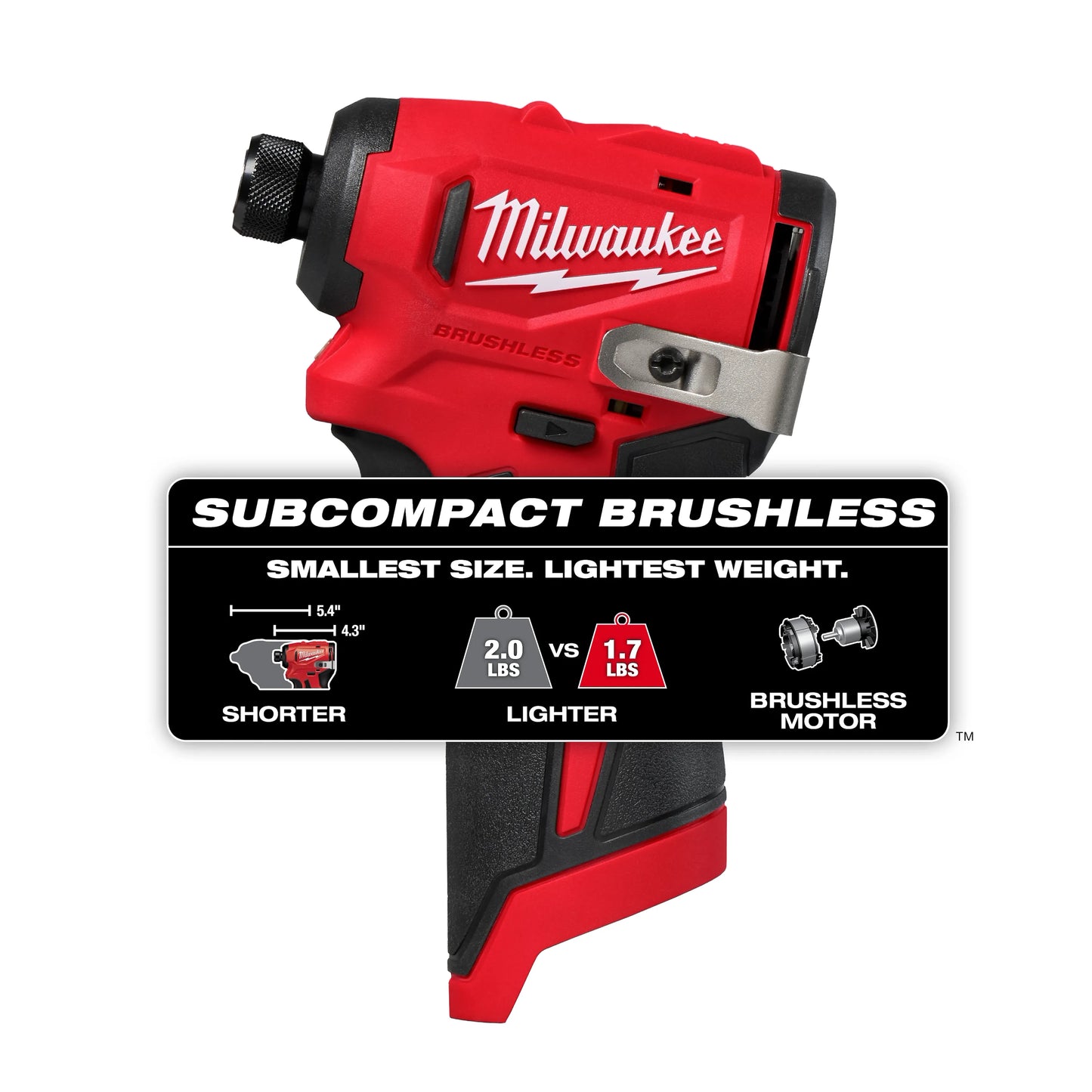 MILWAUKEE 3450-20 M12 Subcompact Brushless 1/4" Hex Impact Driver ( 345020 )