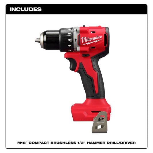 MILWAUKEE 3602-20 M18 Compact Brushless 1/2" Hammer Drill/Driver ( 360220 )