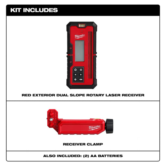 MILWAUKEE 3714 Red Exterior Dual Slope Rotary Laser Receiver ( 3714 )